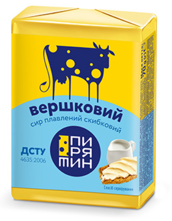 Сир Пирятин плавлений скибковий Вершковий 38% жиру, 70г